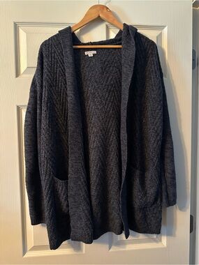 Merona Dark Charcoal Open-Front Hooded Cardigan